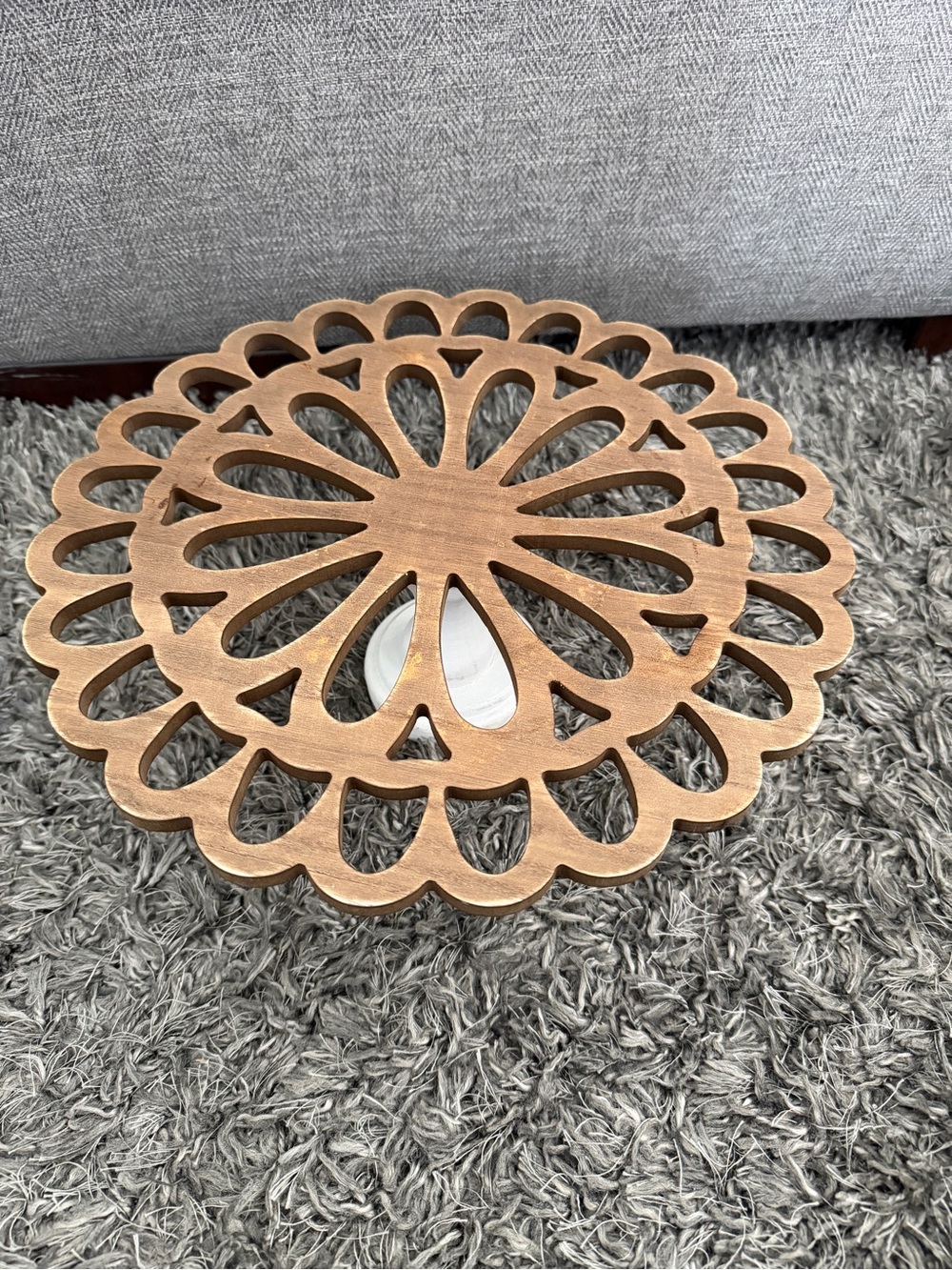 Wood Floral Design Cake Stand - Picture 4 of 6